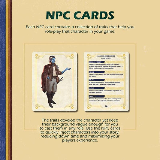 NPC Booster Set 1 | 18 Illustrated RPG Character Cards for D&D & Tabletop Games