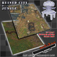 30x22" Double-Sided 'Ruined City' + 'Jungle' F.A.T. Mat Battle Gaming Mat