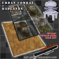 30x22" Double-Sided 'Urban Combat' + 'Badlands' F.A.T. Mat Battle Gaming Mat