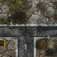 30x22" Double-Sided 'Urban Combat' + 'Badlands' F.A.T. Mat Battle Gaming Mat
