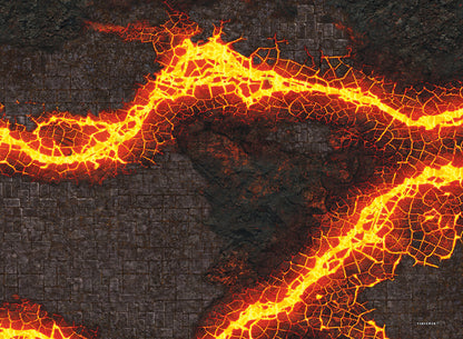 30x22" Double-Sided 'Snowy Tundra' + 'Volcanic Tomb' F.A.T. Mat Battle Gaming Mat