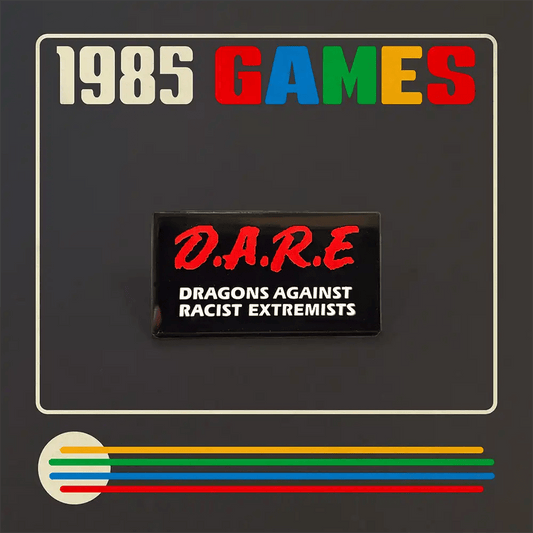 D.A.R.E. Enamel Pin – Dragons Against Racist Extremists | 1985 Games