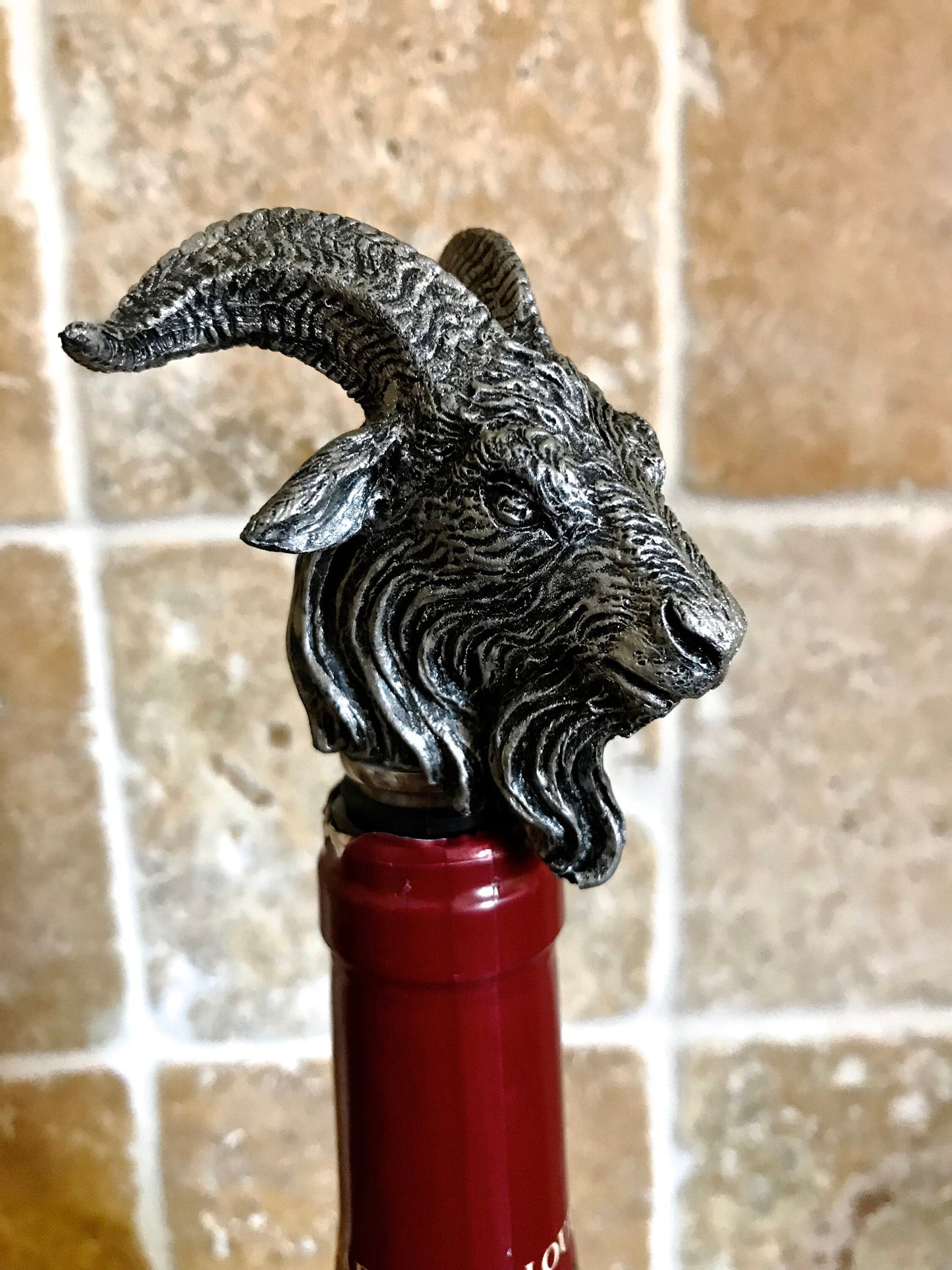 Goat Head Wine Stopper – Baphomet Gothic Resin Barware