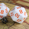 55mm Titan d20 (White with Orange) Huge d20 for DND RPG