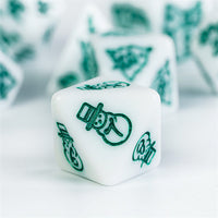 White Christmas Dice w/Green Presents Trees Snowman Holiday Festive