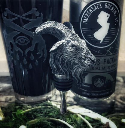 Goat Head Wine Stopper – Baphomet Gothic Resin Barware