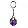 Claw Blended Purple D20 Keychain Featuring Silver Metal Dragon Claw + d20