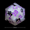 35mm clear gold resin blue glitter liquid core giant D20 dice with gold numbers