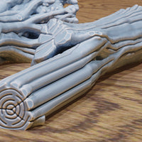 Bandit Camp Scatter Terrain – Leather Stand, Tree Stump, and Logs