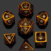 Dragon's Eye Hollow Metal Dice Set - White Gems
