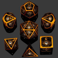 Dragon's Eye Hollow Metal Dice Set - White Gems