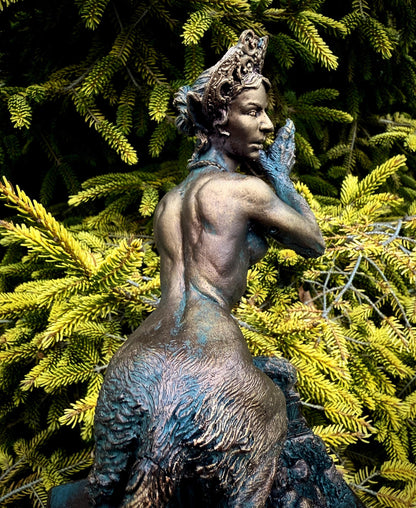 Sphinx Statue, Hand Painted Resin Sculpture | Mythical Creature Figurine |  Legendary Sphinx Goddess Altar Statue for Fantasy Art Decor