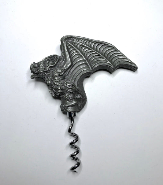 Vampire Bat Corkscrew, Hand Painted Resin | Gothic Vampire Barware | Unique Bat Cork Screw |Dark Fantasy Gothic Wine and Barware Gift