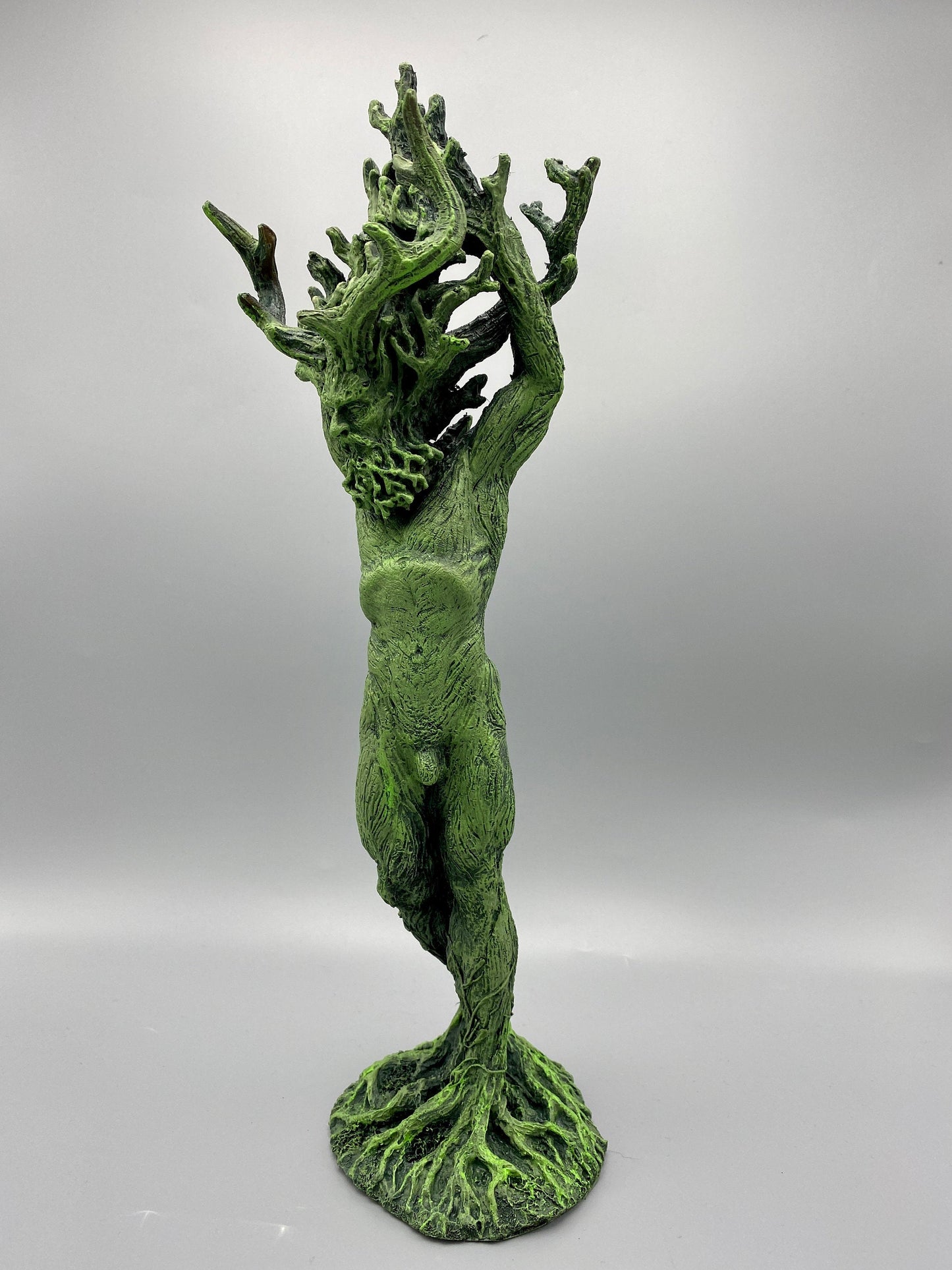 Green Man Cernunnos Statue – 15" Tree Spirit Resin Sculpture