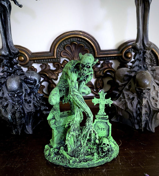 H.P. Lovecraft’s Ghoul Statue, Hand Painted Sculpture | Cthulhu Mythos Monster Figurine | Lovecraftian Horror Decor and Gamer Gift