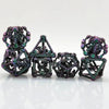 3D Metal Pterosaur Hollow Polyhedron DND Dice Set + Gradient Purple Blue