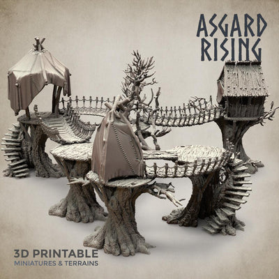 3D Printed Asgard Rising Forest Village Modular Set 32mm Ragnarok D&D