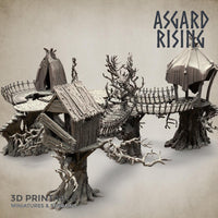 3D Printed Asgard Rising Forest Village Modular Set 32mm Ragnarok D&D
