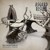 3D Printed Asgard Rising Forest Village Modular Set 32mm Ragnarok D&D