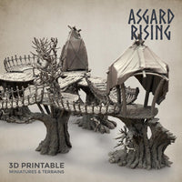 3D Printed Asgard Rising Forest Village Modular Set 32mm Ragnarok D&D