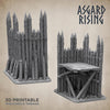 3D Printed Asgard Rising Fortified Village - Large Palisade Set 28mm - 32mm Ragnarok D&D