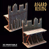 3D Printed Asgard Rising Fortified Village - Large Palisade Set 28mm - 32mm Ragnarok D&D