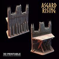 3D Printed Asgard Rising Fortified Village - Large Palisade Set 28mm - 32mm Ragnarok D&D