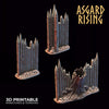 3D Printed Asgard Rising Fortified Village - Palisade Wall Modular Set 28mm - 32mm Ragnarok D&D