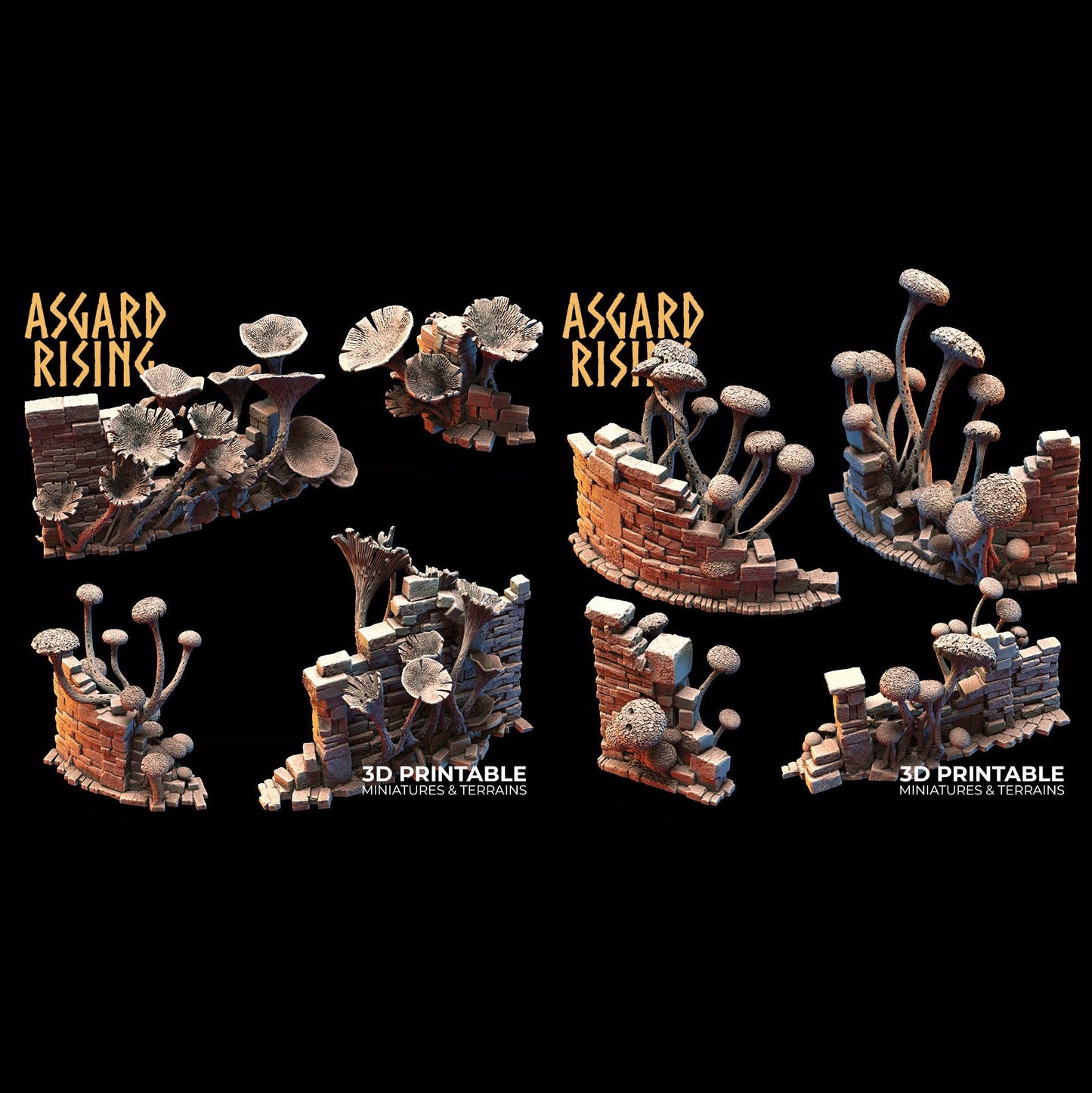 3D Printed Asgard Rising Fungi Ruins 28 32 mm Wargaming DnD