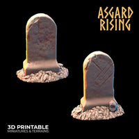 3D Printed Asgard Rising Gravestone and Tombstone Set 28mm-32mm Ragnarok D&D