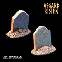 3D Printed Asgard Rising Gravestone and Tombstone Set 28mm-32mm Ragnarok D&D