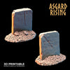 3D Printed Asgard Rising Gravestone and Tombstone Set 28mm-32mm Ragnarok D&D