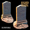 3D Printed Asgard Rising Gravestone and Tombstone Set 28mm-32mm Ragnarok D&D