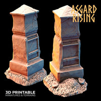 3D Printed Asgard Rising Gravestone and Tombstone Set 28mm-32mm Ragnarok D&D