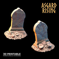 3D Printed Asgard Rising Gravestone and Tombstone Set 28mm-32mm Ragnarok D&D