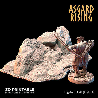 Asgard Rising Highland Trail Terrain Set – 3D Printed 28mm 32mm Wargaming D&D