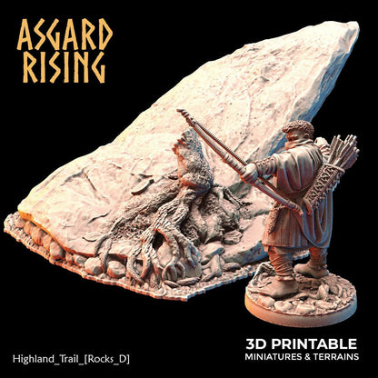 Asgard Rising Highland Trail Terrain Set – 3D Printed 28mm 32mm Wargaming D&D