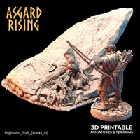 3D Printed Asgard Rising Highland Trail Terrain Set 28 32 mm Wargaming DnD