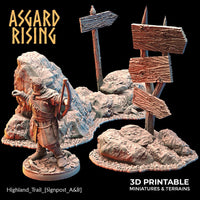 3D Printed Asgard Rising Highland Trail Terrain Set 28 32 mm Wargaming DnD