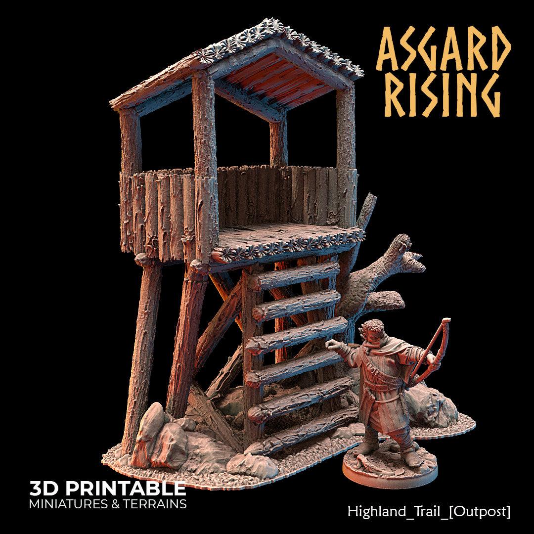 Asgard Rising Highland Trail Terrain Set – 3D Printed 28mm 32mm Wargaming D&D