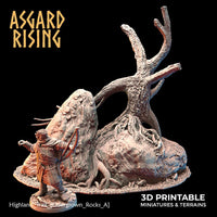 3D Printed Asgard Rising Highland Trail Terrain Set 28 32 mm Wargaming DnD