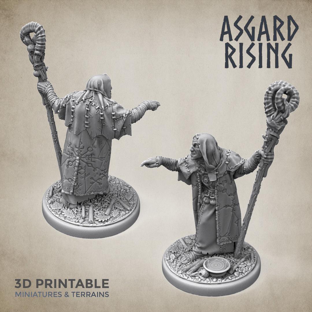 3D Printed Asgard Rising Hofgothi Shaman Seer Wizard | 32mm D&D