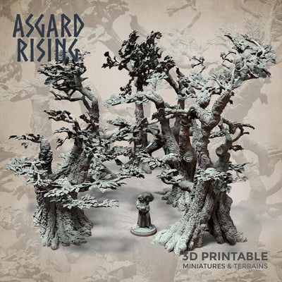 3D Printed Asgard Rising Oak Modular Forest Set 32mm Ragnarok D&D