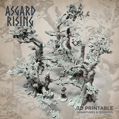 3D Printed Asgard Rising Oak Modular Forest Set 32mm Ragnarok D&D
