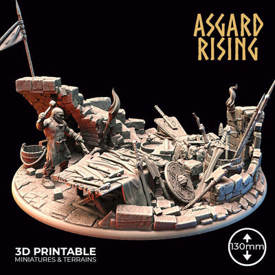 3D Printed Asgard Rising Riddle of Steel Diorama Blacksmith 28mm 32mm Ragnarok D&D
