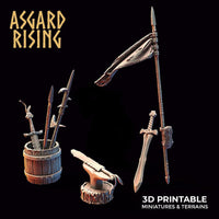 3D Printed Asgard Rising Riddle of Steel Diorama Blacksmith 28mm 32mm Ragnarok D&D