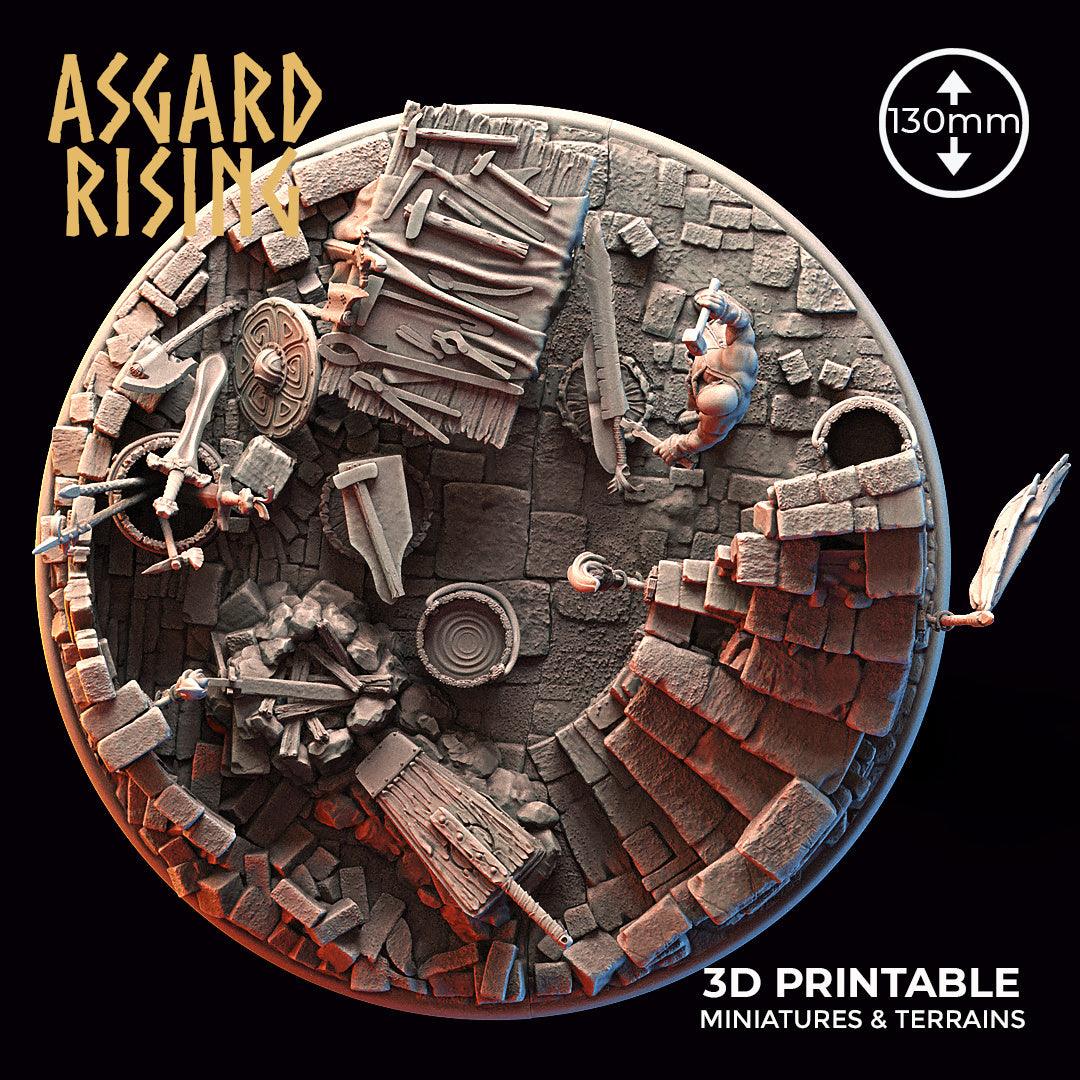3D Printed Asgard Rising Riddle of Steel Diorama Blacksmith 28mm 32mm Ragnarok D&D