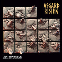 3D Printed Asgard Rising Road Trail Square Base Set 20 25 28 32 mm D&D