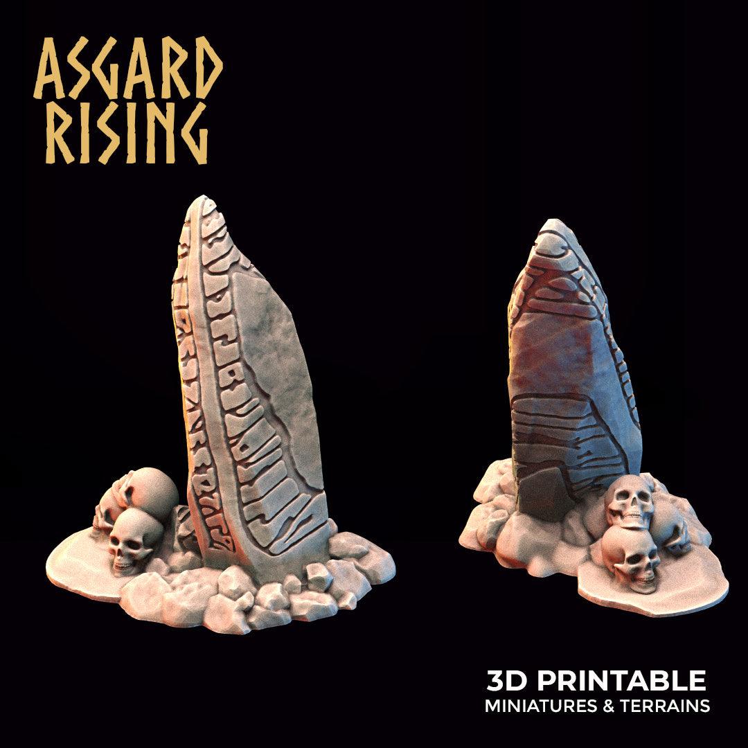 3D Printed Asgard Rising Rune Stones Set 28mm - 32mm Ragnarok D&D