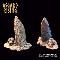 3D Printed Asgard Rising Rune Stones Set 28mm - 32mm Ragnarok D&D